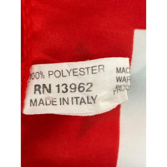 VTG Poinsetta Christmas Holiday Scarf Italy  Art Craft Remnant AS IS - Picture 11 of 12